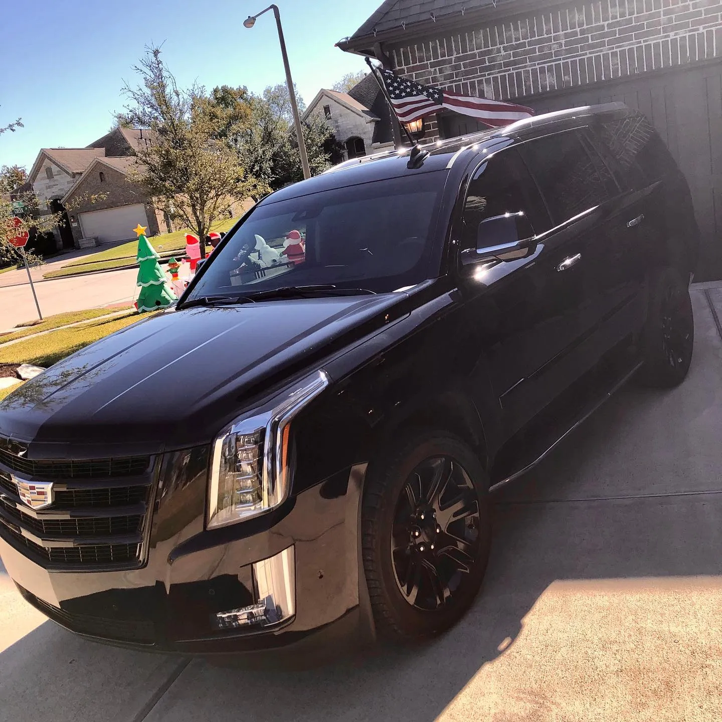 Black escalade with window tint