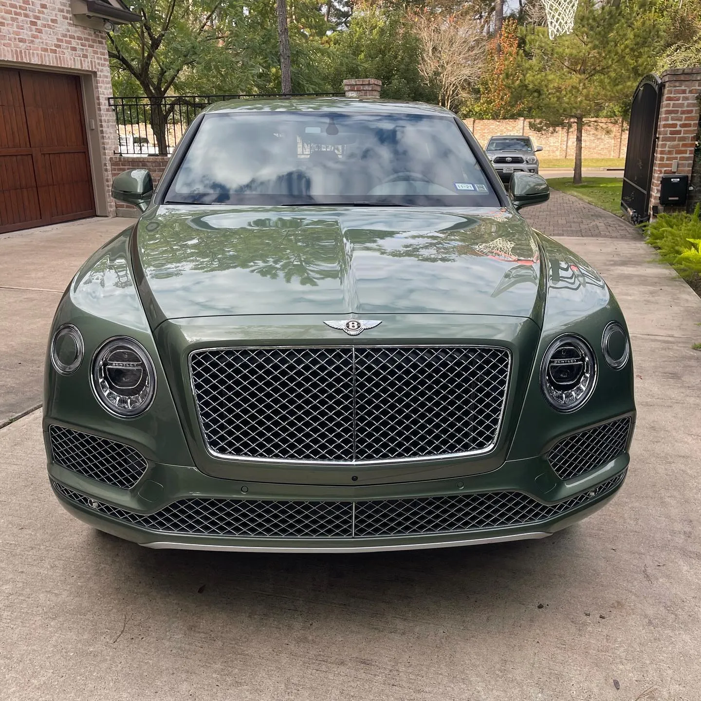 Green mercedes with window tint